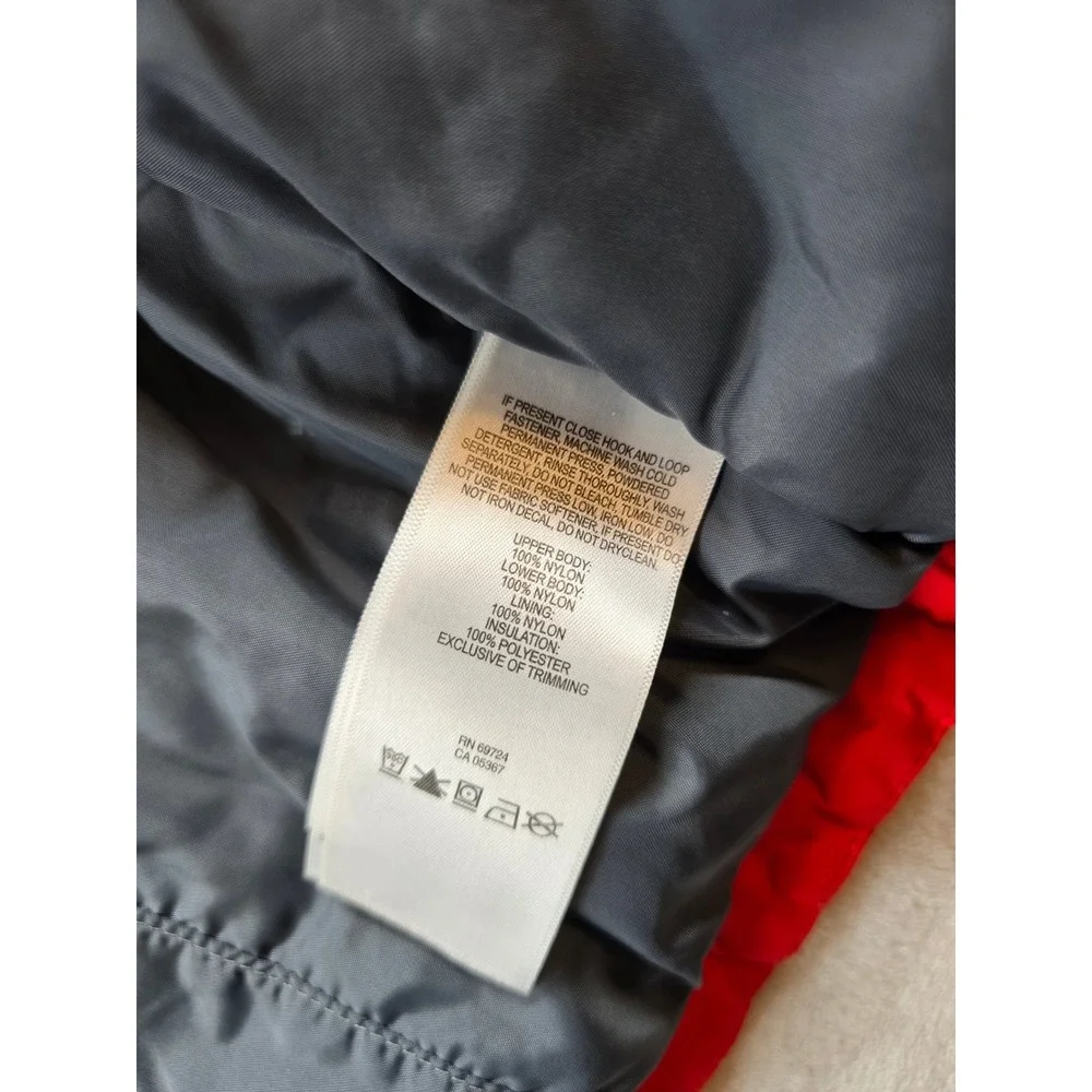 Columbia Jacket Kids XL 18/20 Gray Red Nylon Thick Insulation Hooded Puffer